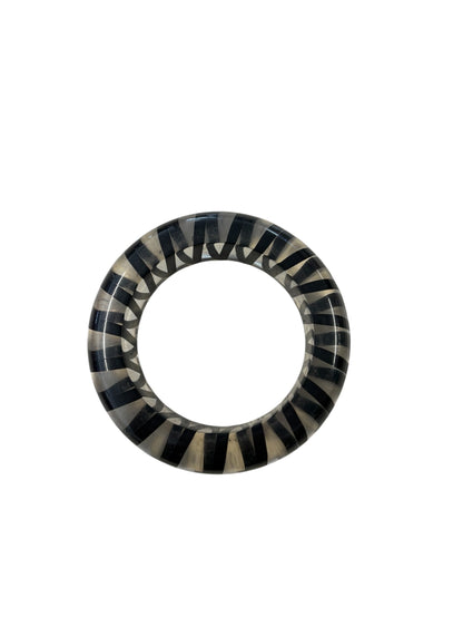 CLEAR BLACK RIBBON BANGLE