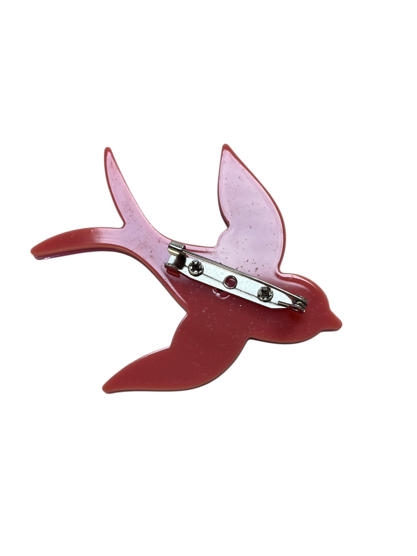 PINK SWALLOW BROOCH