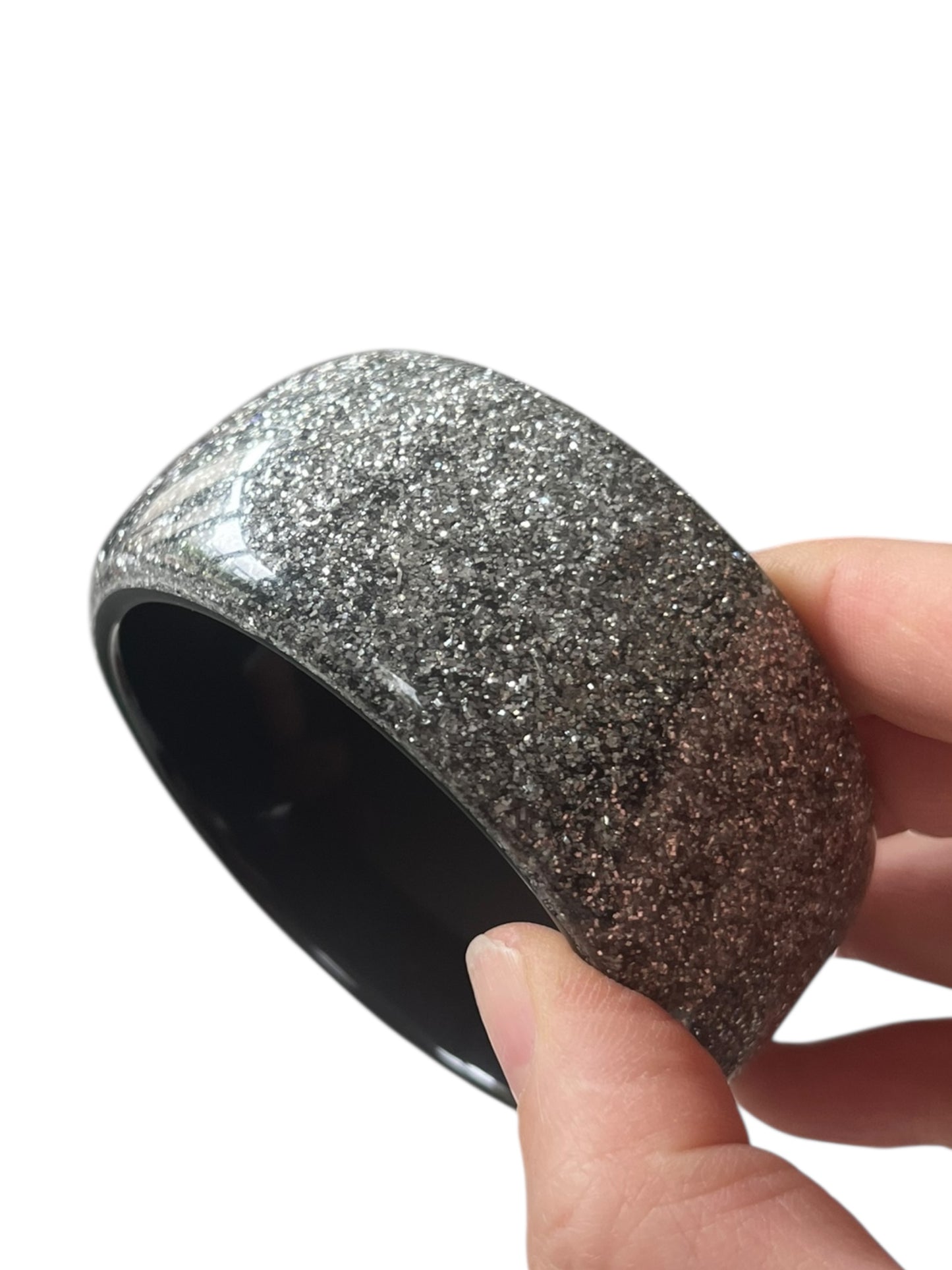 DARK SILVER GLITTER BANGLE