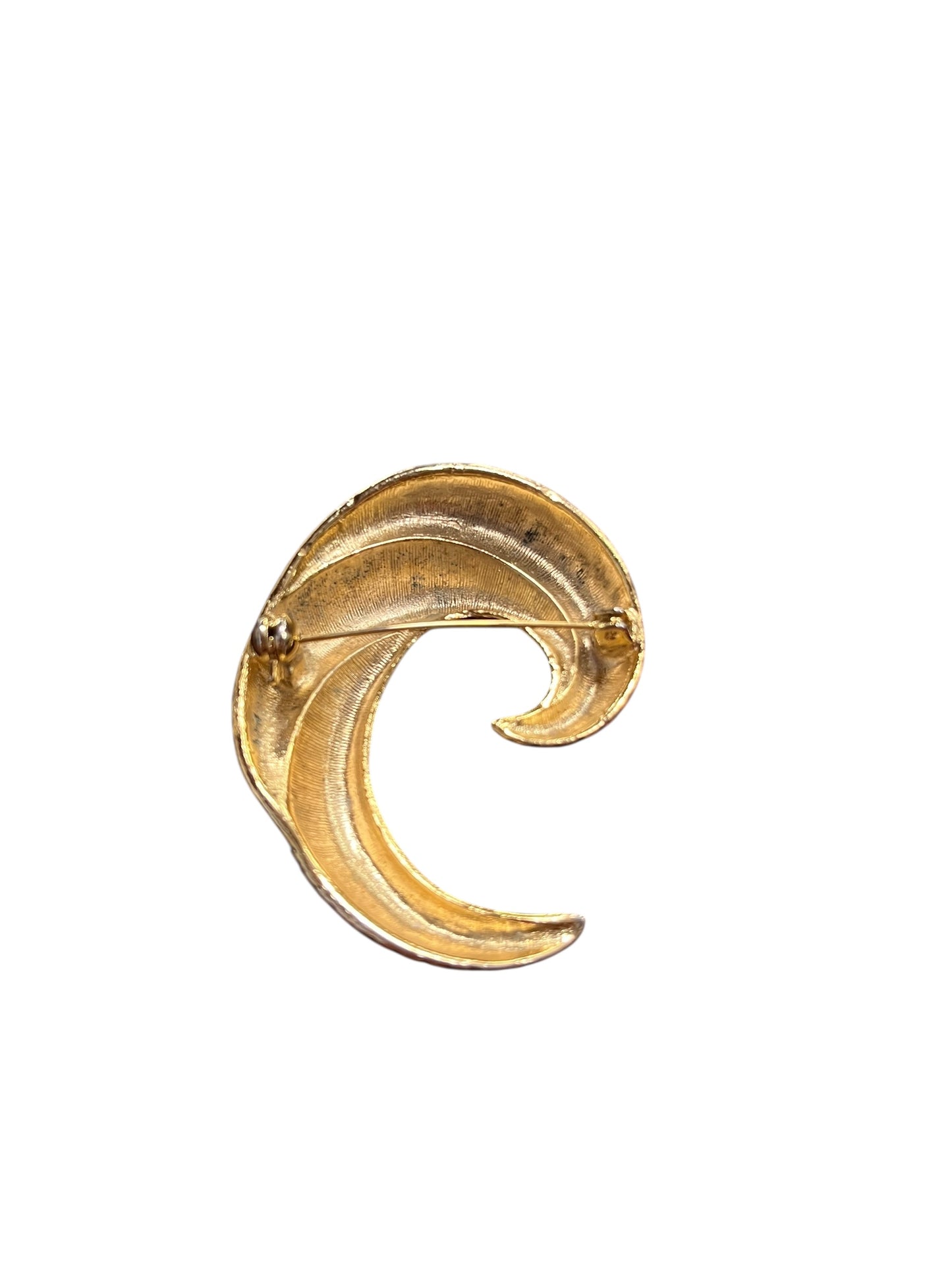 GOLD DOUBLE SPIRAL BROOCH