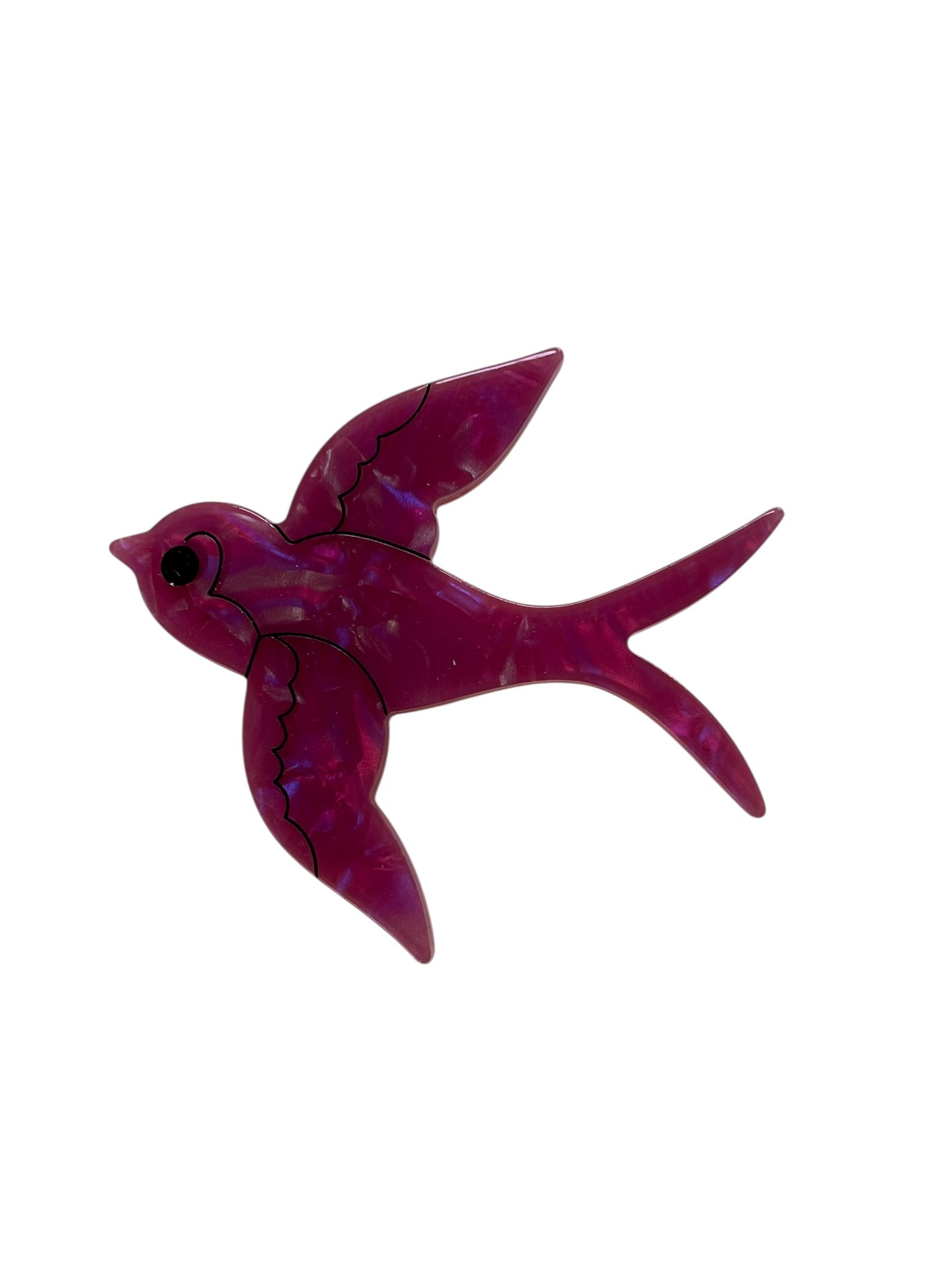 PINK SWALLOW BROOCH