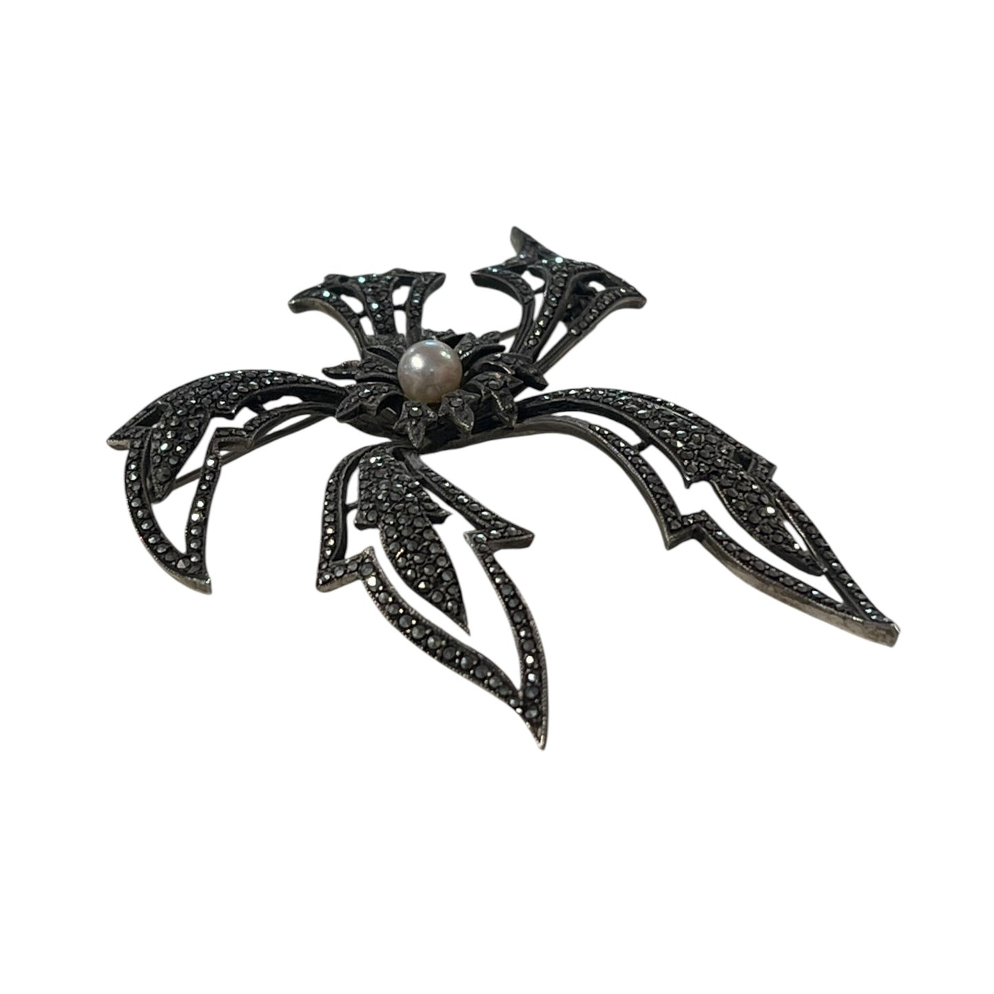 LARGE MARCASITE GOTH BROOCH