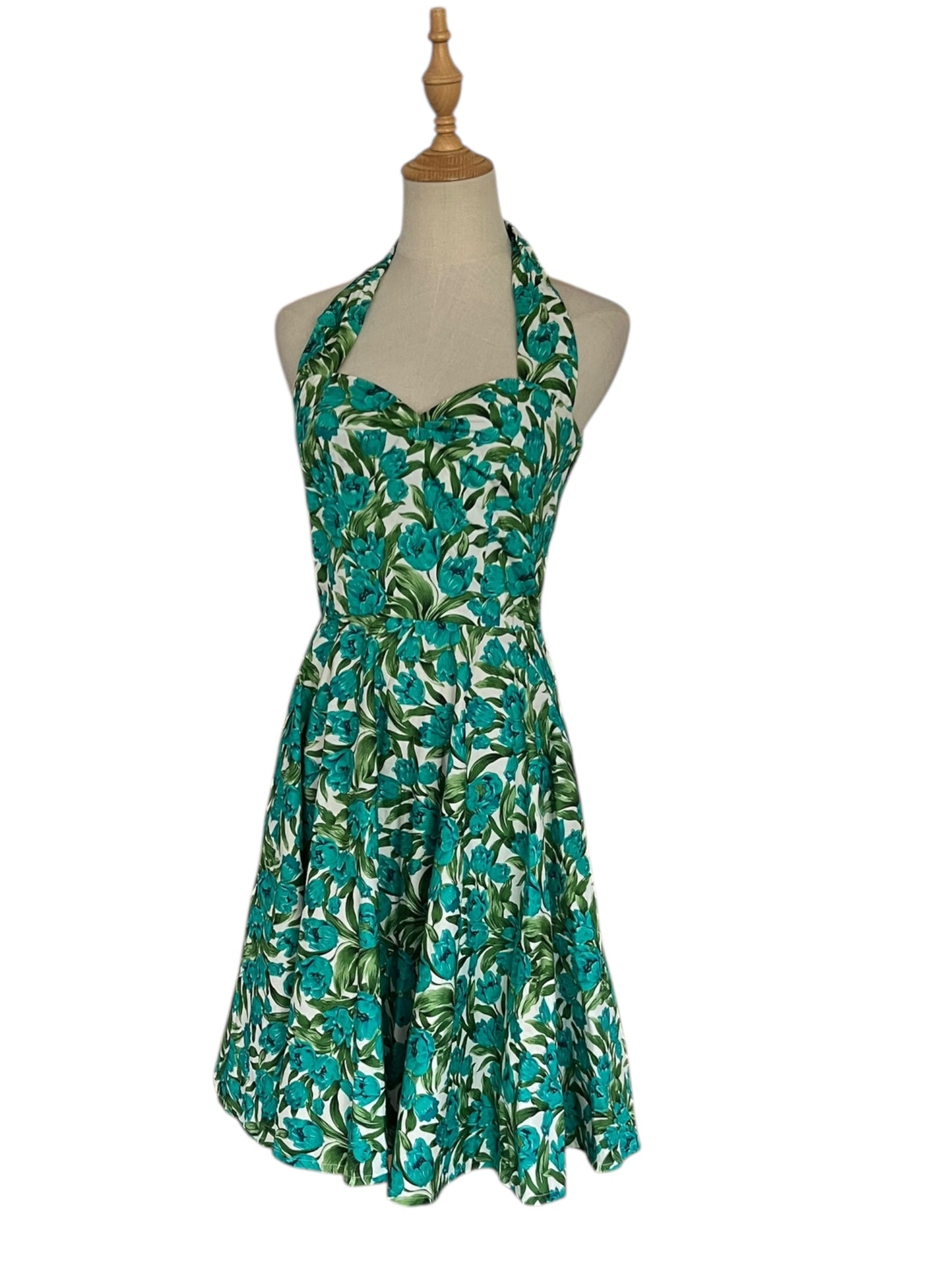 NINETEEN50 TEAL TULIP DRESS | 6