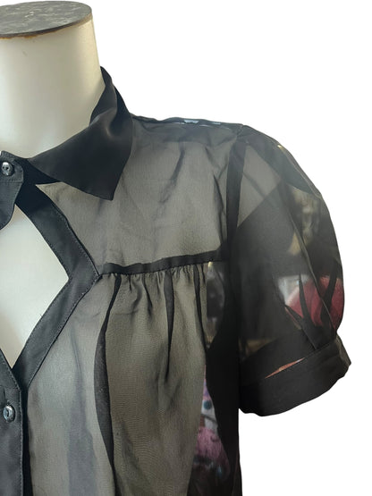 REVIVAL BLACK SHEER BLOUSE | 10