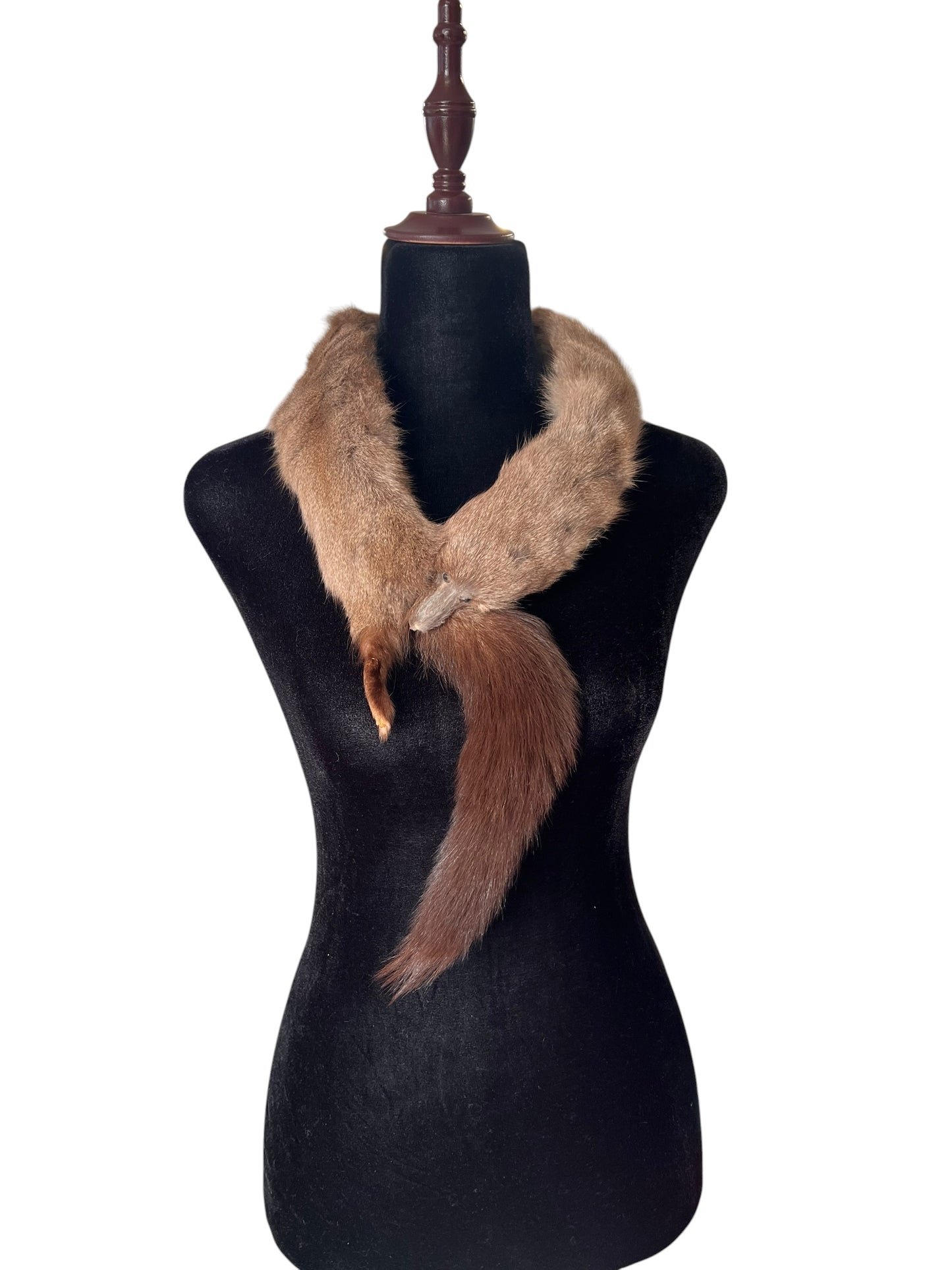 SMOKEY GREY FERRET NECK PIECE
