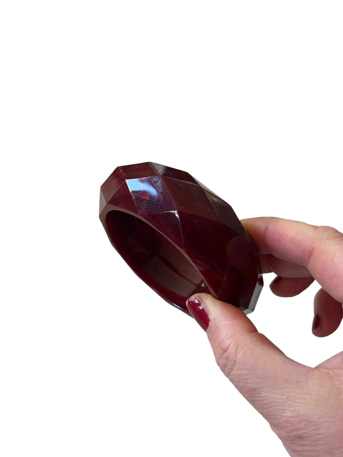 MARBLED BURGUNDY BANGLE