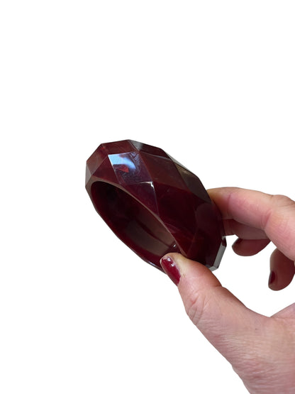 MARBLED BURGUNDY BANGLE