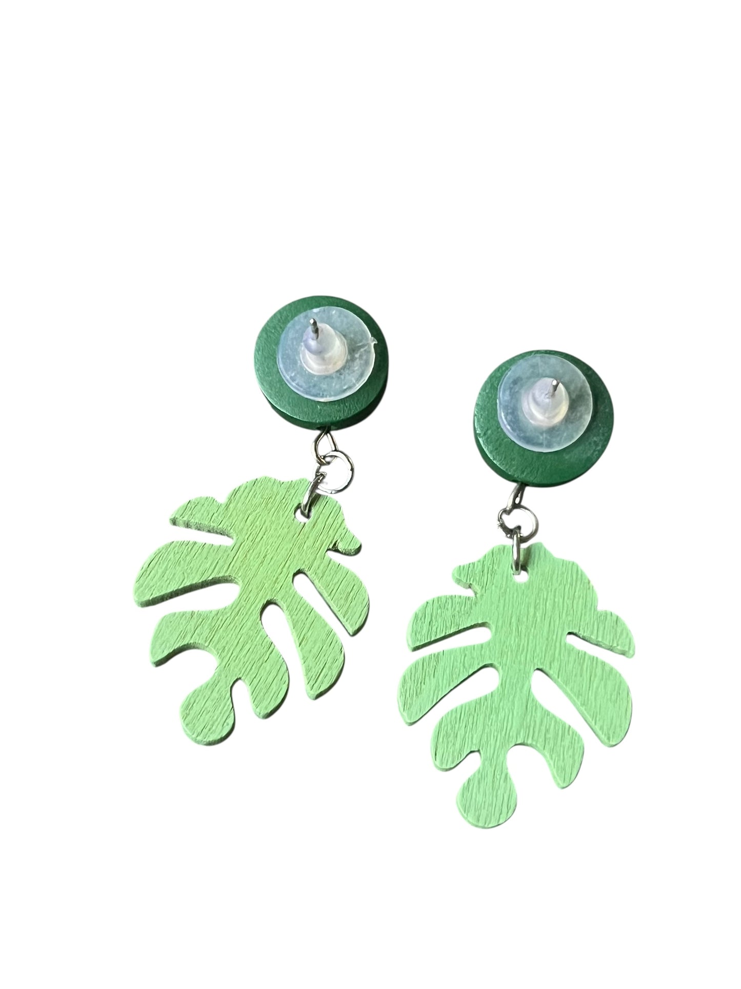 GREEN MONSTERA EARRINGS