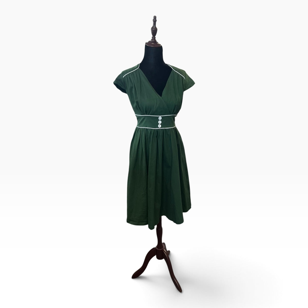 LINDY BOP GREEN CONTRAST DRESS | 12