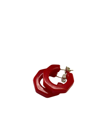 RED BAKELITE EARRINGS