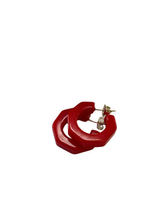 RED BAKELITE EARRINGS