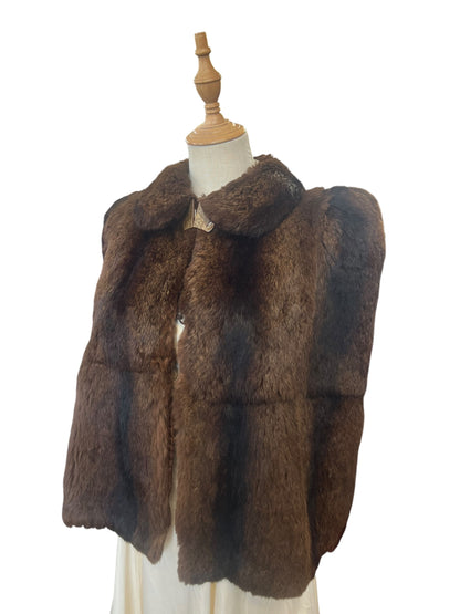 SOFT BROWN FUR CAPELET