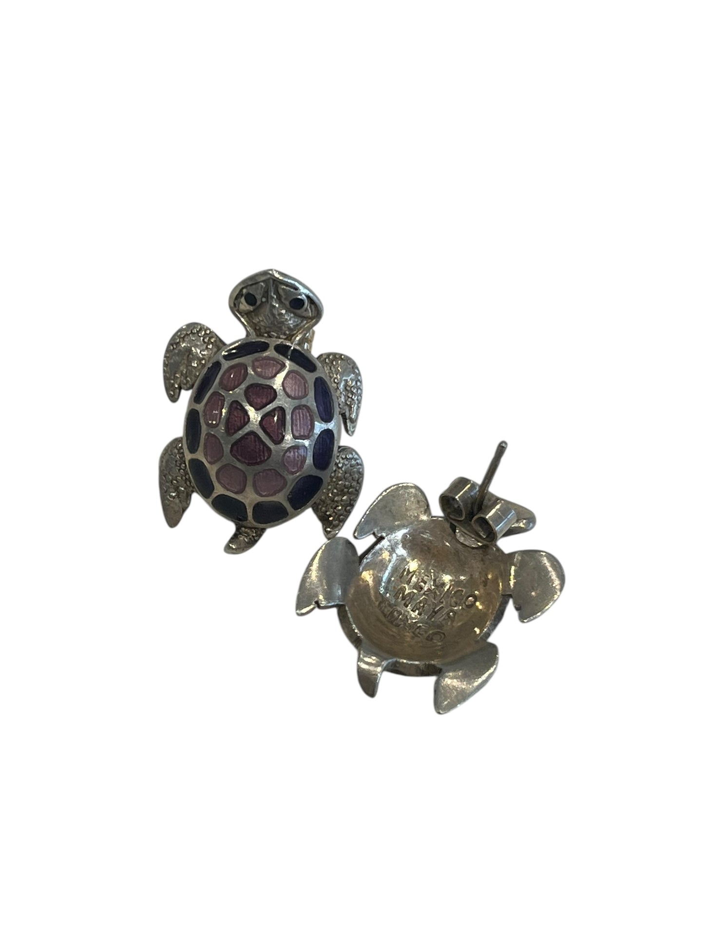 MEXICAN SILVER TURTLE EARRINGS