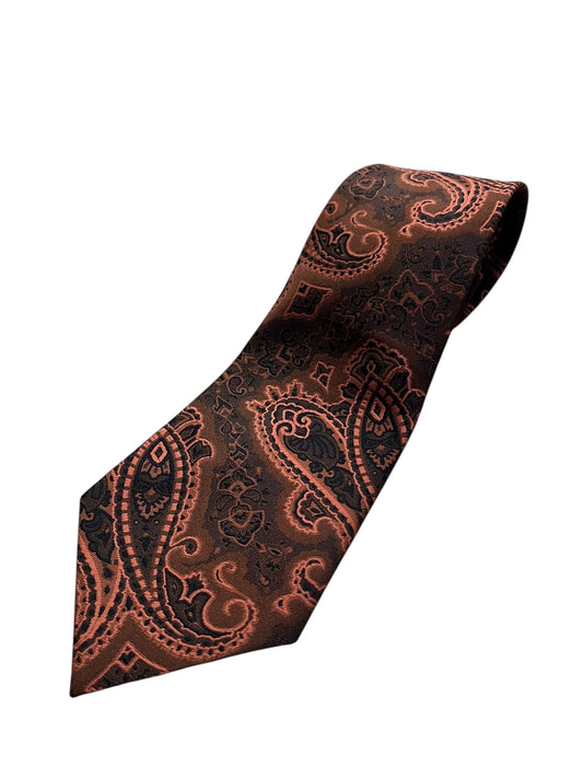 ESKAY PAISLEY BROWN TIE