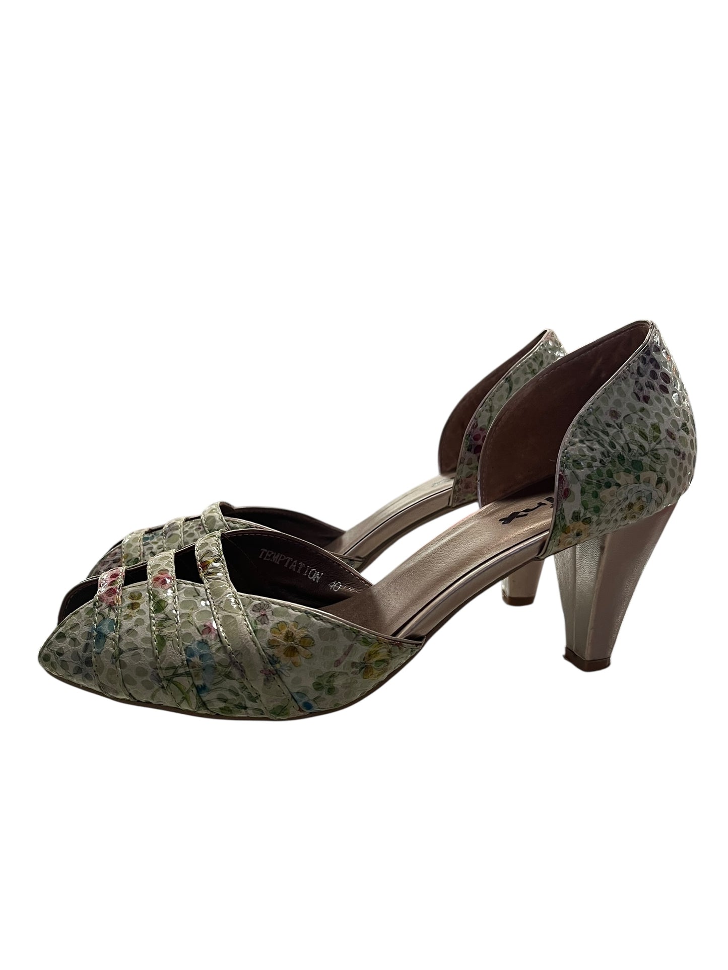 MINX GREEN FLORAL HEELS | 40