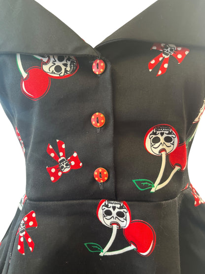 IN GEAR SKULL CHERRIES PEPLUM HALTER | 10
