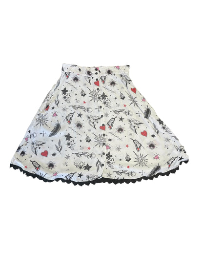 HELLBUNNY TATTOO SKIRT  | L