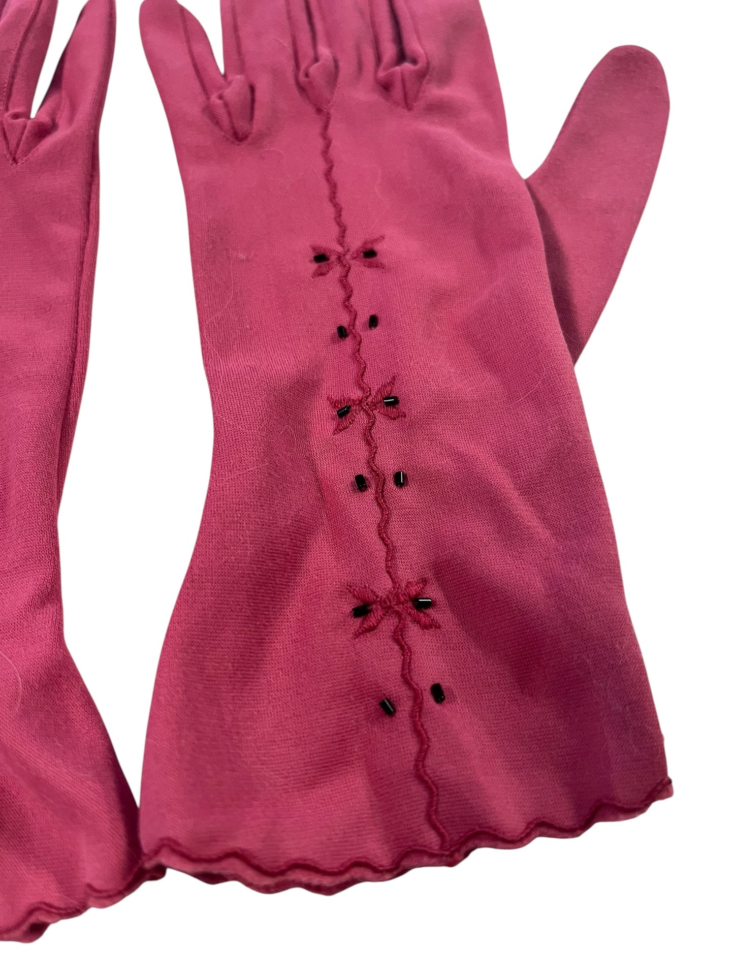 DUSKY PINK BEADED GLOVES