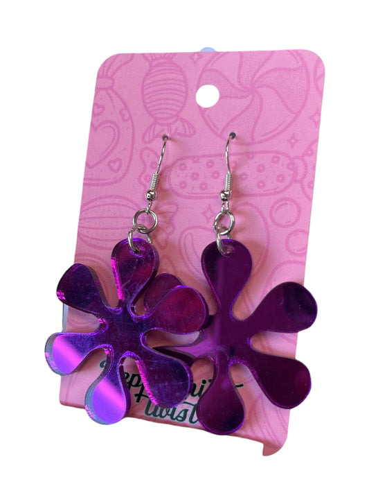 PURPLE FLOWER EARRINGS