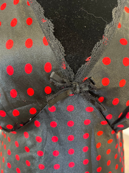 BLACK & RED POLKA DOT NIGHTIE | S