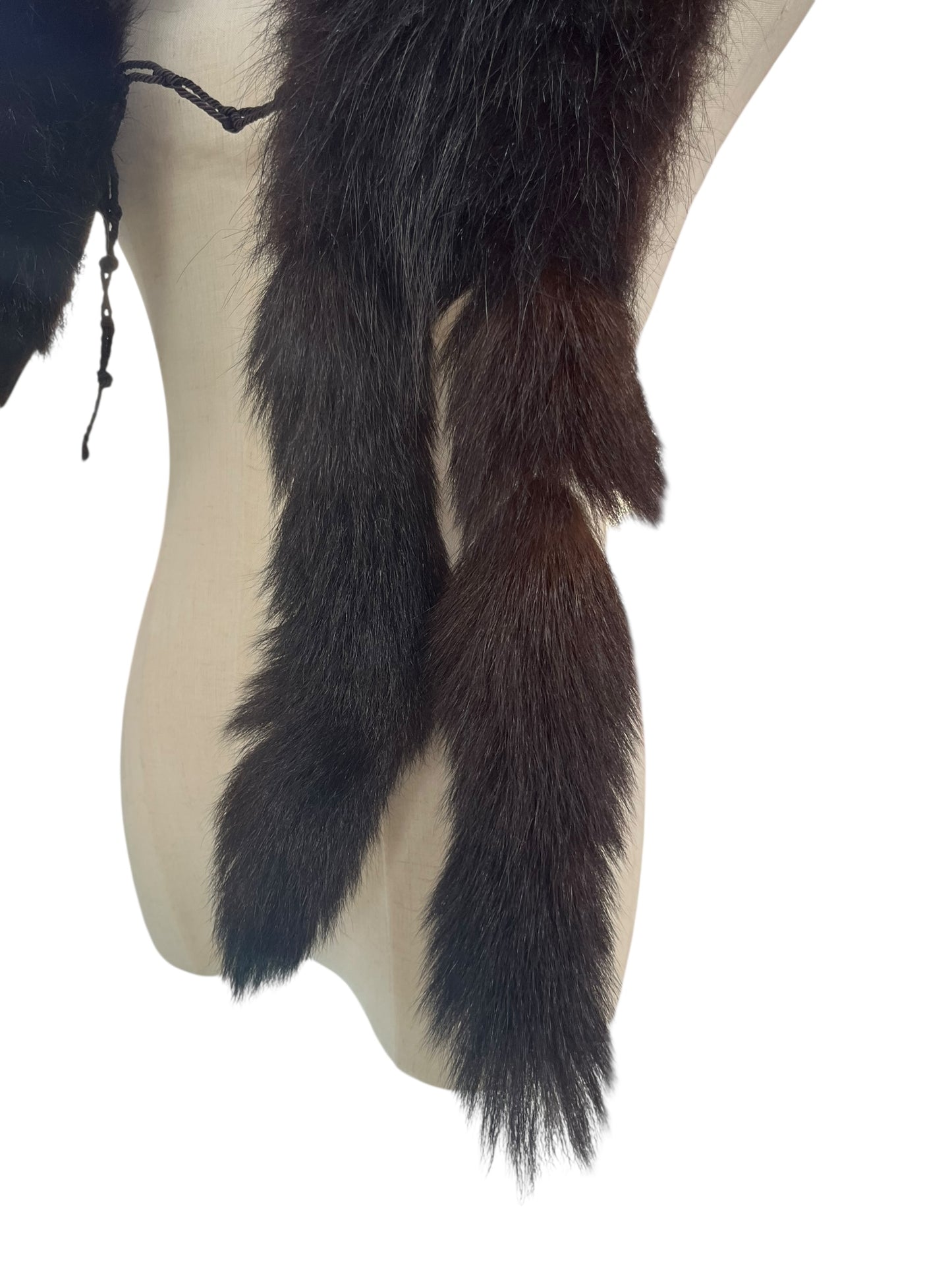 DARK FOX HEAD FUR STOLE