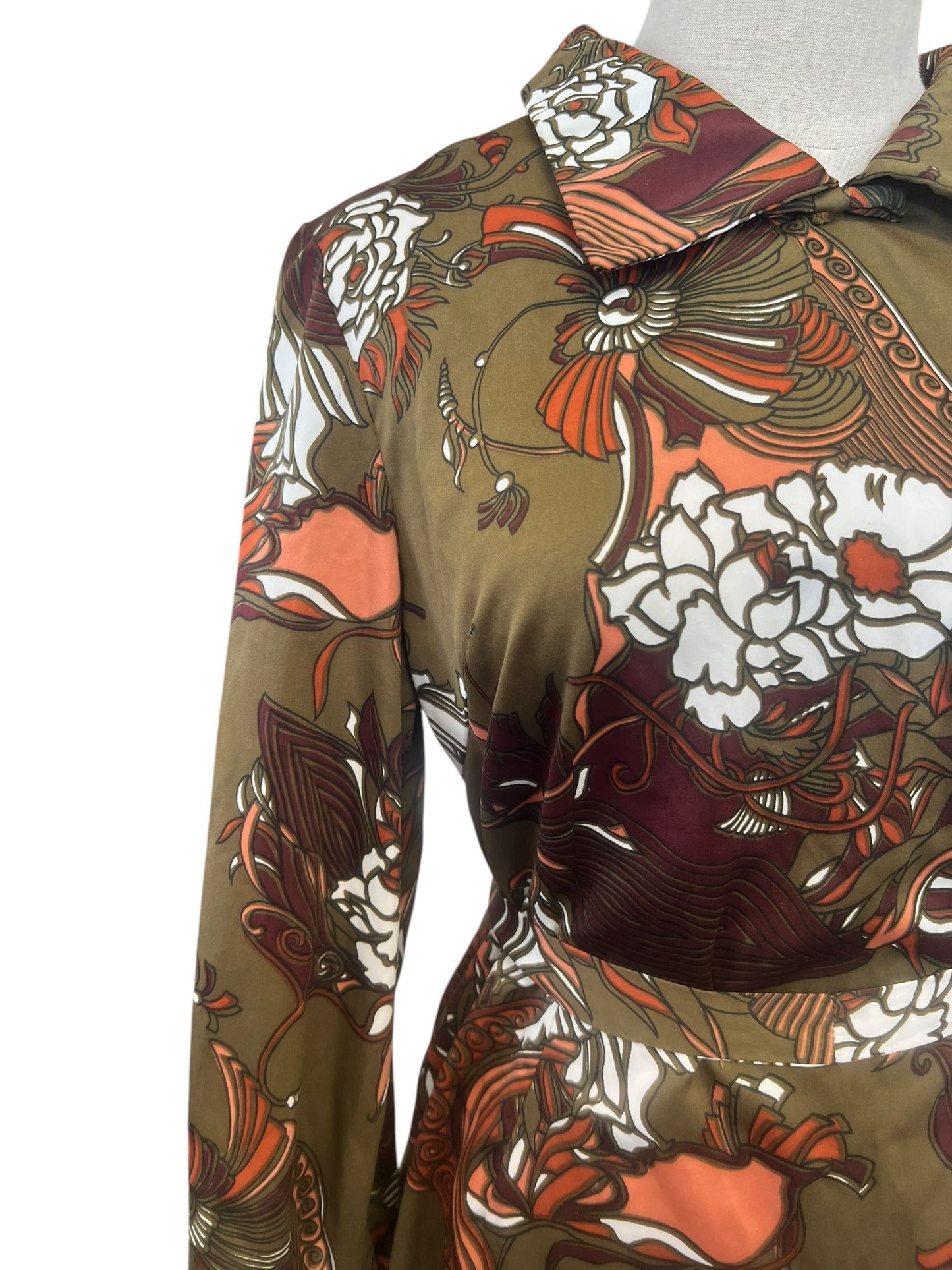 LEDERMAN OLIVE FLORAL DRESS | 8-10