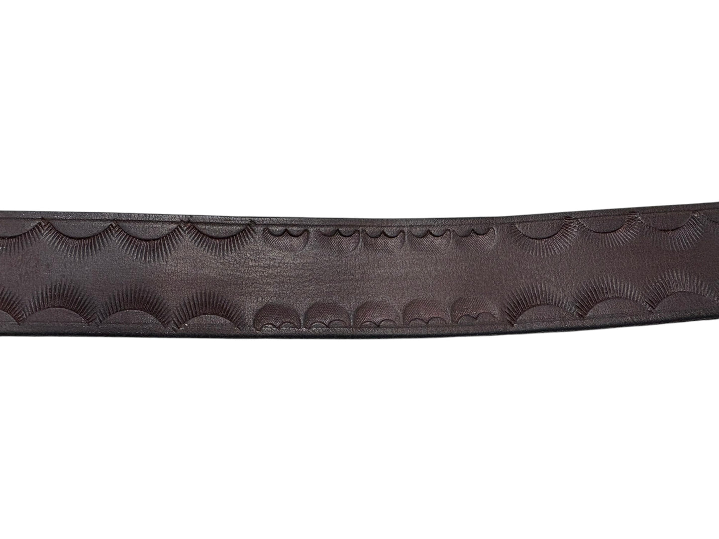 PATTERNED BROWN LEATHER BELT | M-L