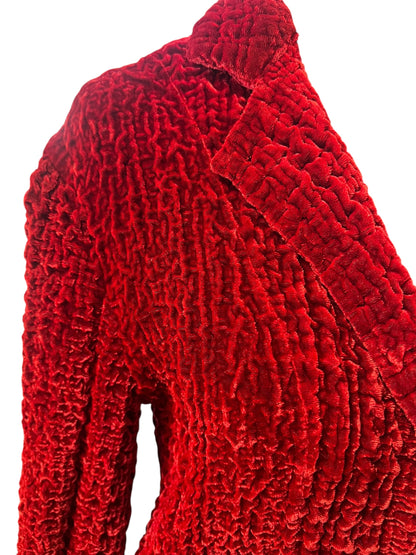 CELESTE RED VELVET CARDY | M