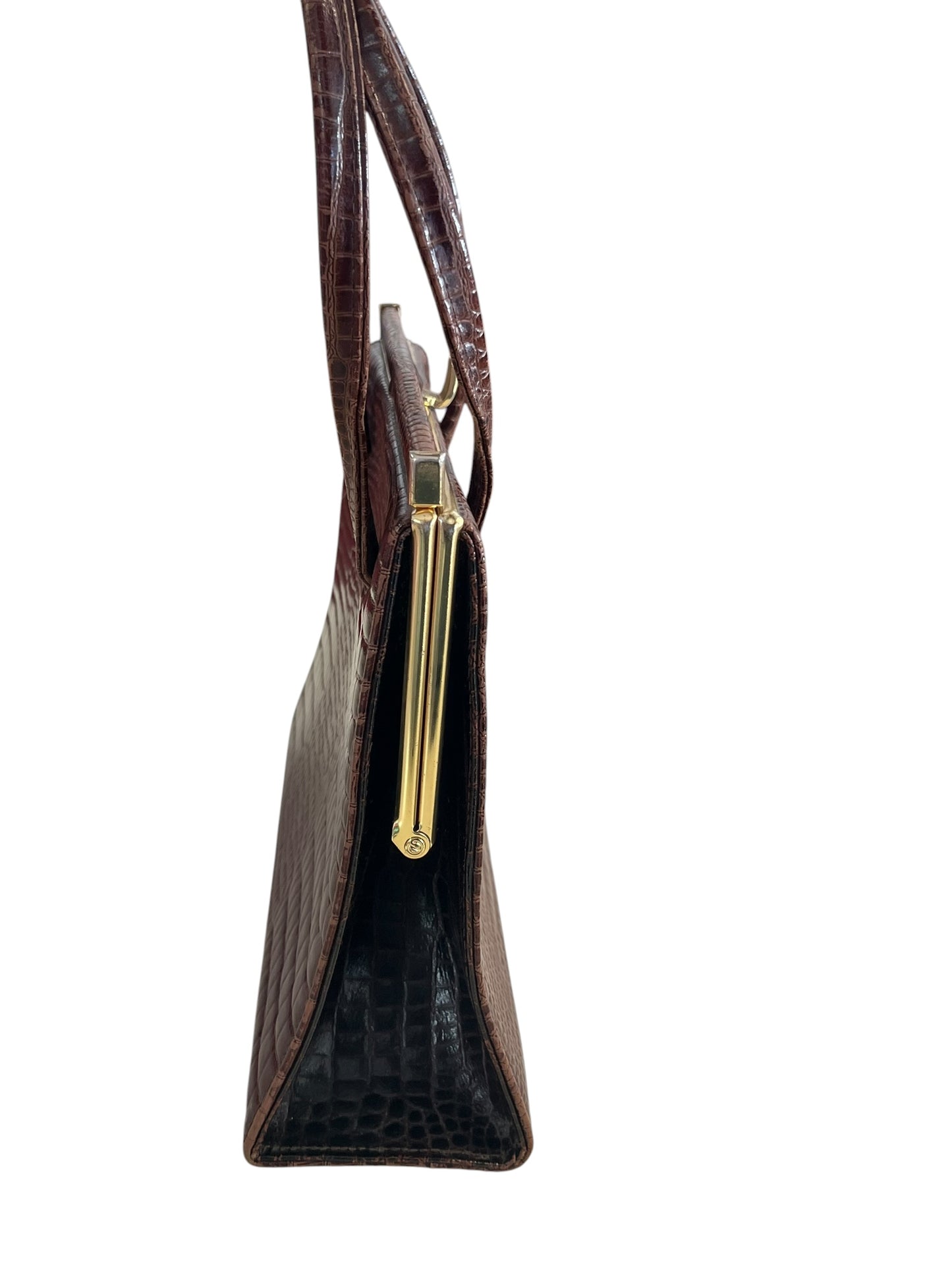LEATHER MOCK CROC BAG