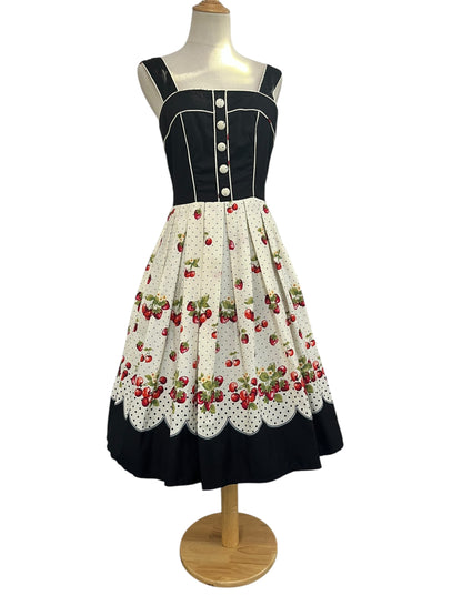 NINETEEN 50 STRAWBERRY & CHERRIES DRESS M/10-12