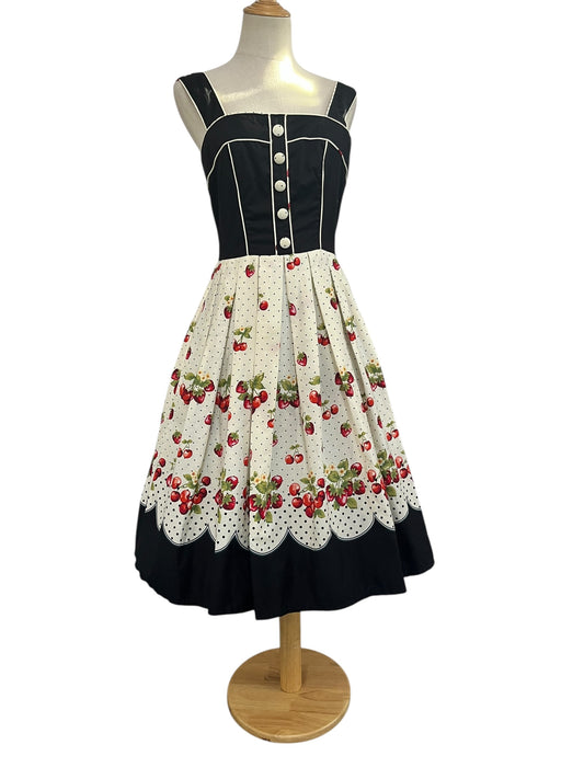 NINETEEN 50 STRAWBERRY & CHERRIES DRESS M/10-12
