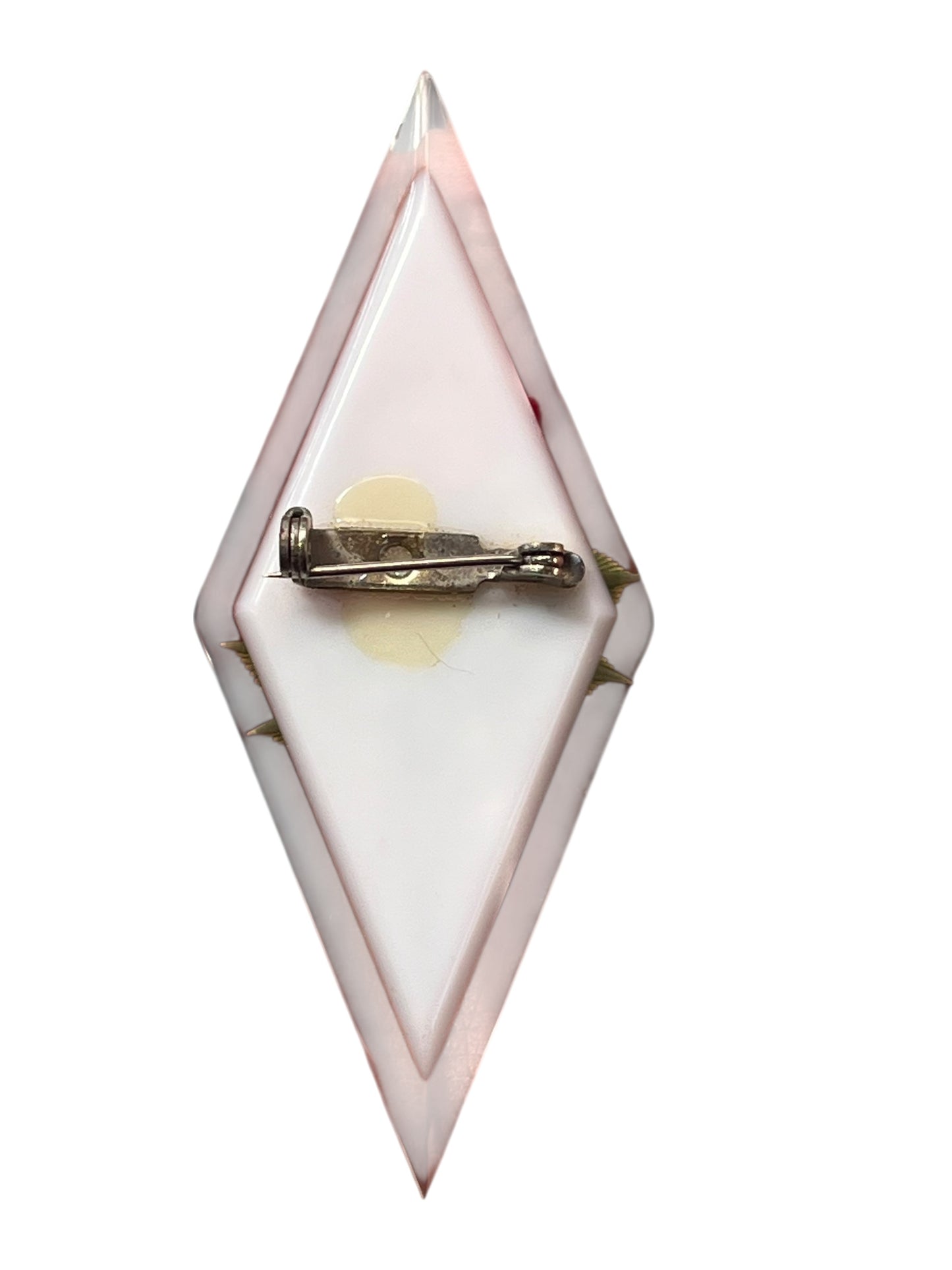 DIAMOND ROSE LUCITE BROOCH