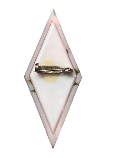 DIAMOND ROSE LUCITE BROOCH