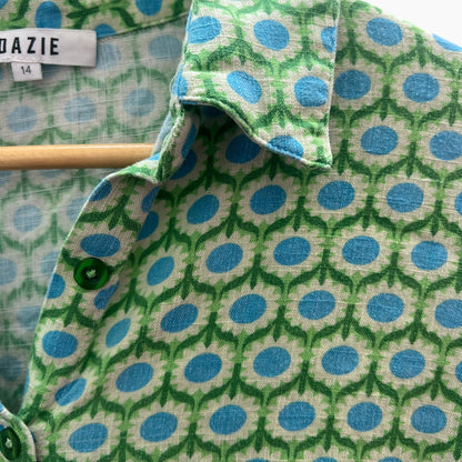 DAZIE GREEN & BLUE FLOWER SHIRT | 14