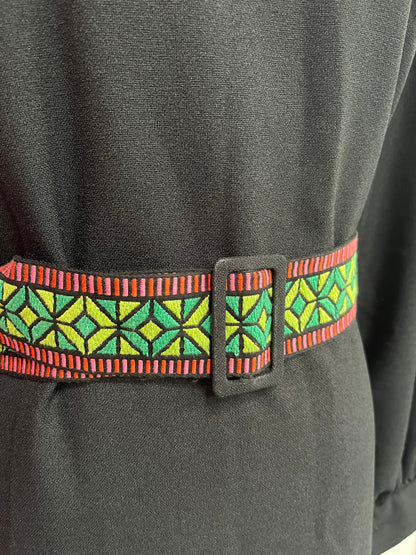 BLACK 70S MAXI DRESS  SZ 12/14
