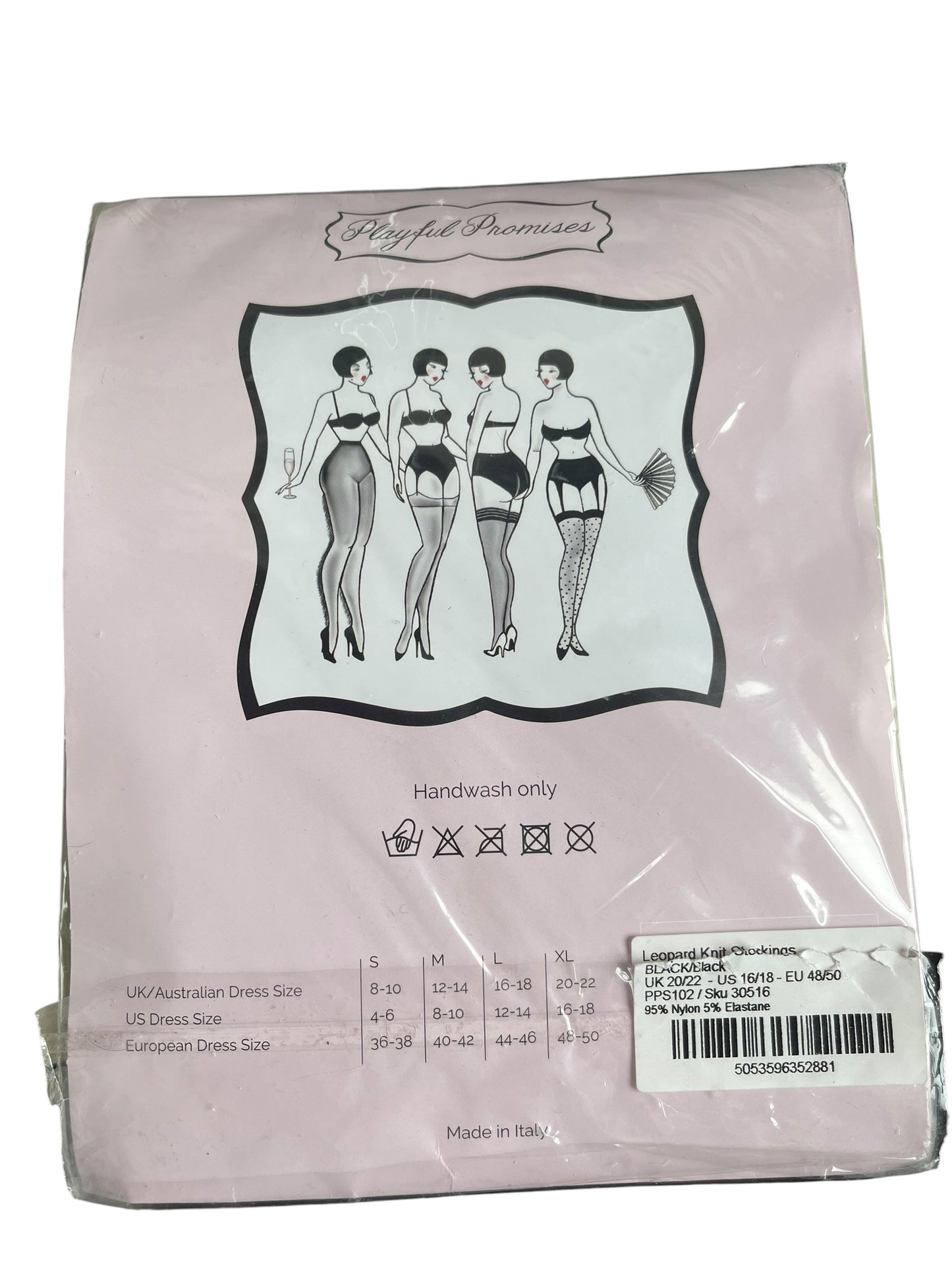 BETTIE PAIGE LEOPARD STOCKINGS UK20/22