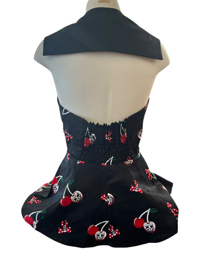 IN GEAR SKULL CHERRIES PEPLUM HALTER | 10