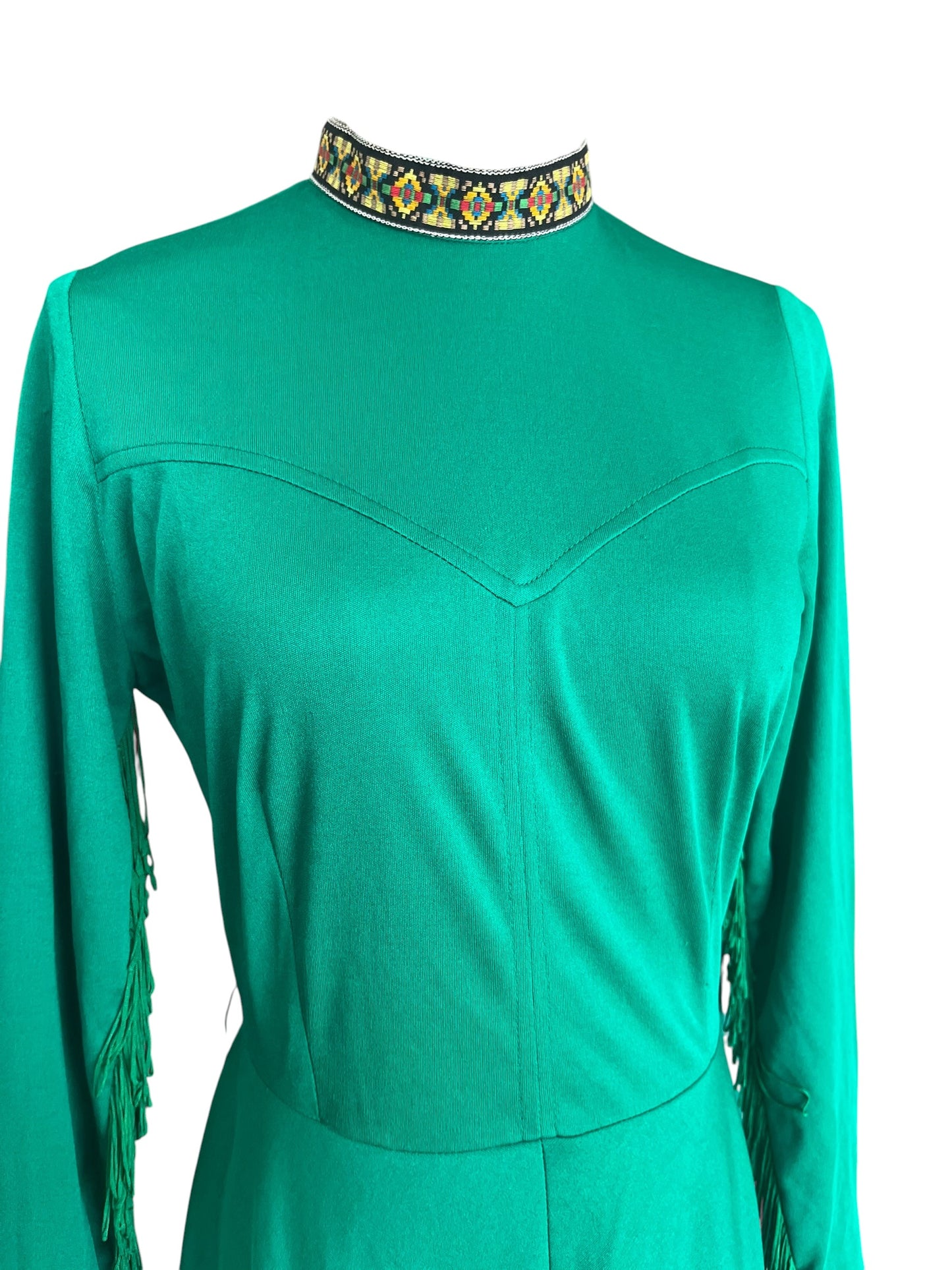 BARNABY GREEN FRINGE DRESS | 8