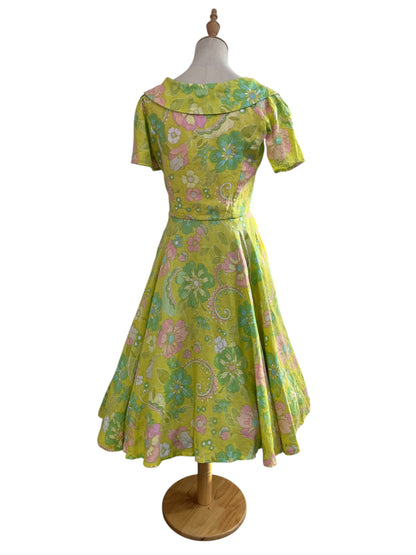 GORGEOUS VIBRANT LINEN DRESS SZ 8