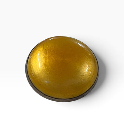 AJS YELLOW ENAMEL BROOCH