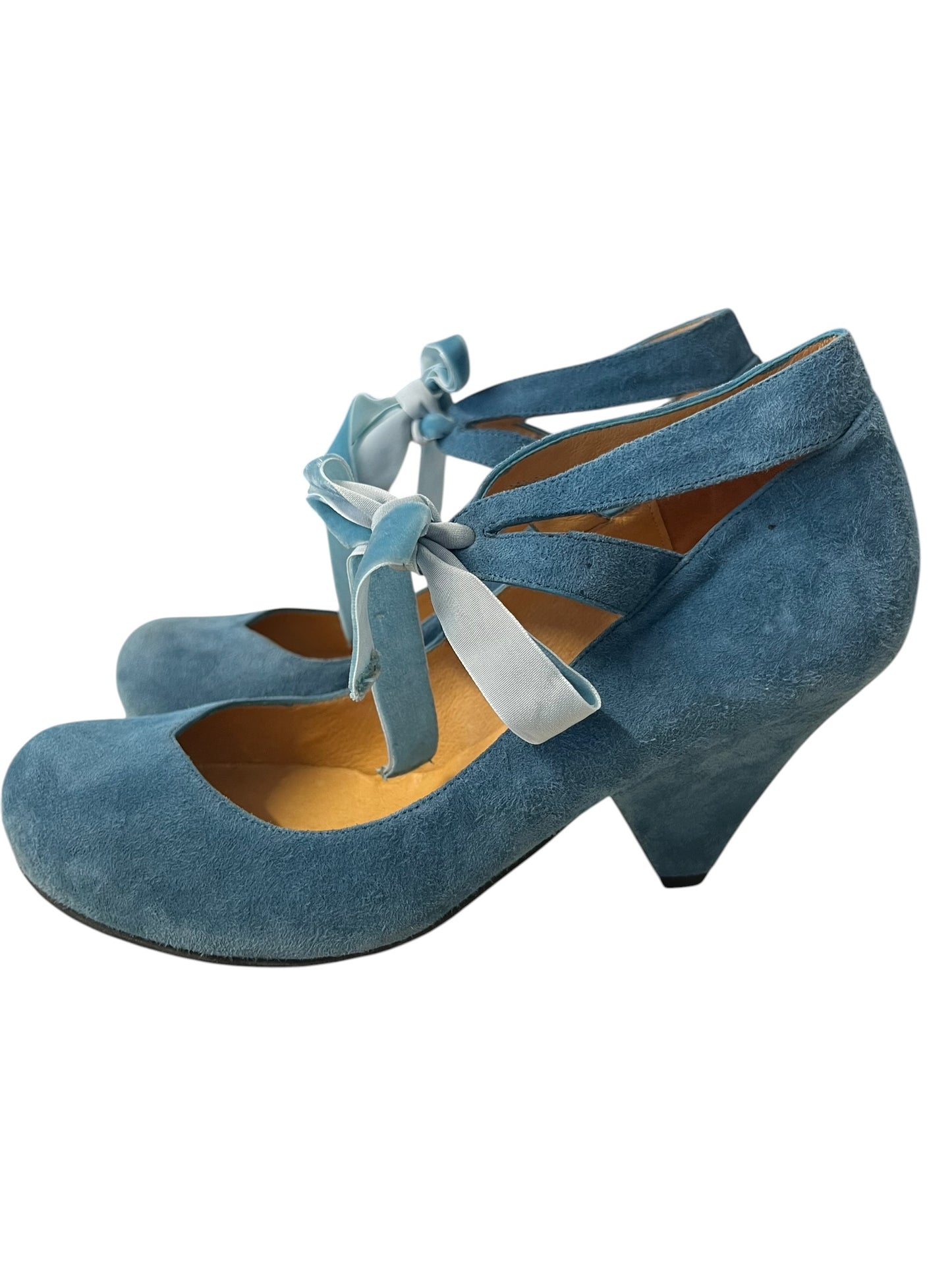 MI PIACI BLUE VELVET HEELS | 39