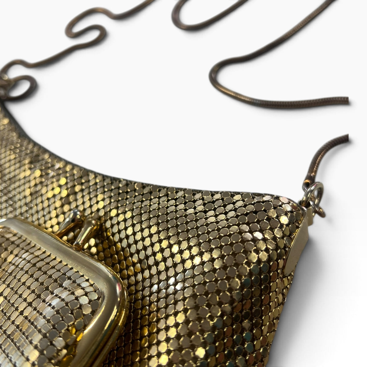 GOLD MESH BAG W/COIN PURSE