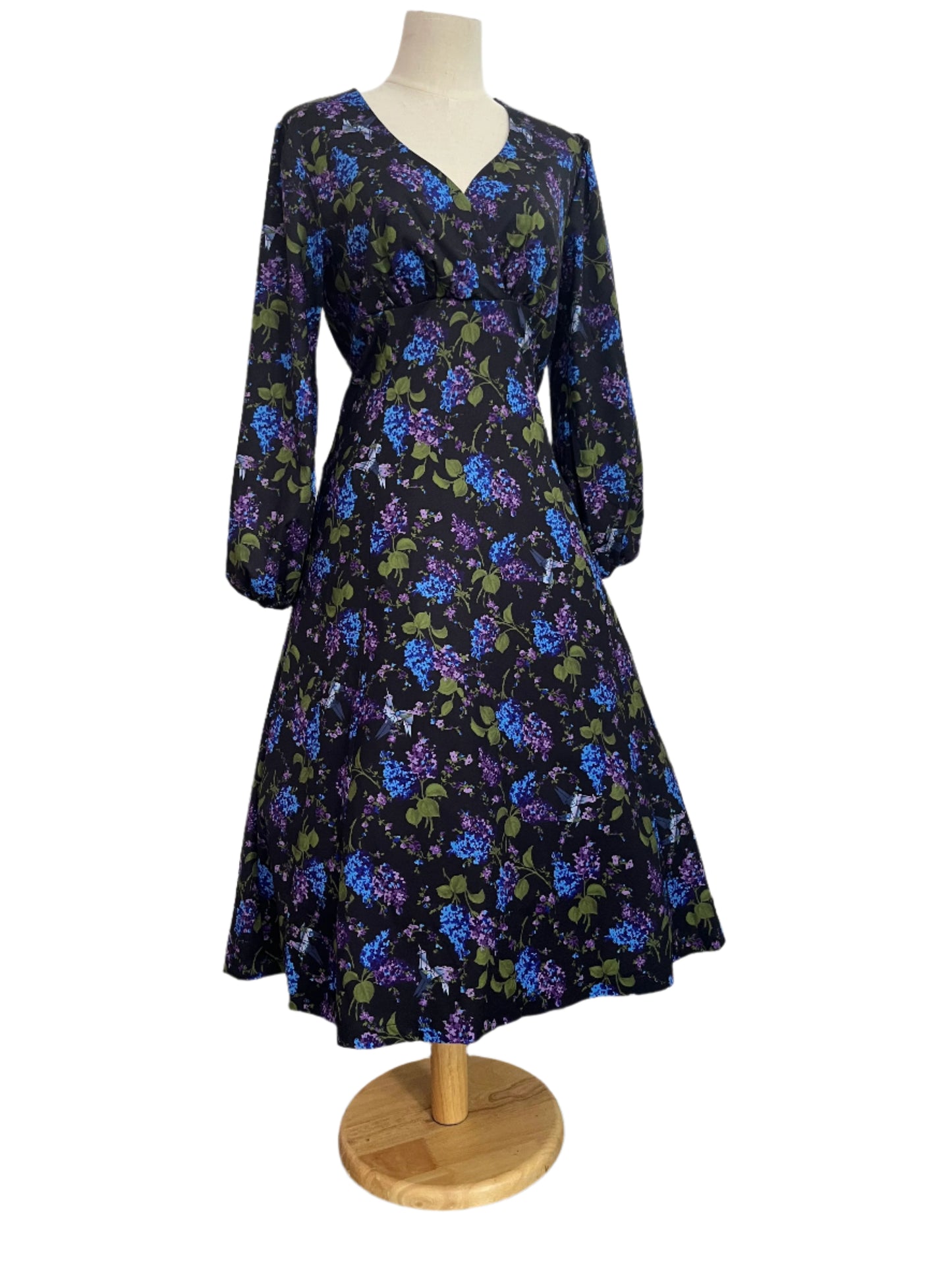 UNIQUE VINTAGE FLORAL ORIGAMI  DRESS SZ 10
