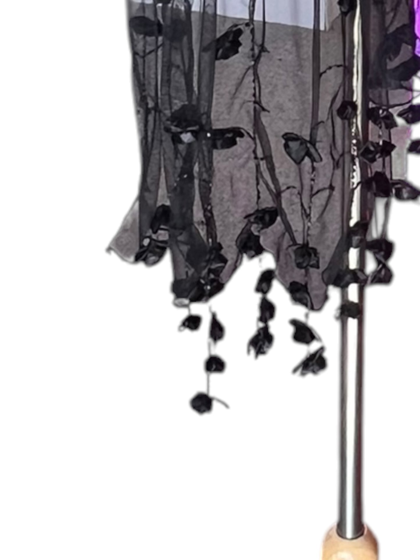 BLACK ROSETTE SCARF