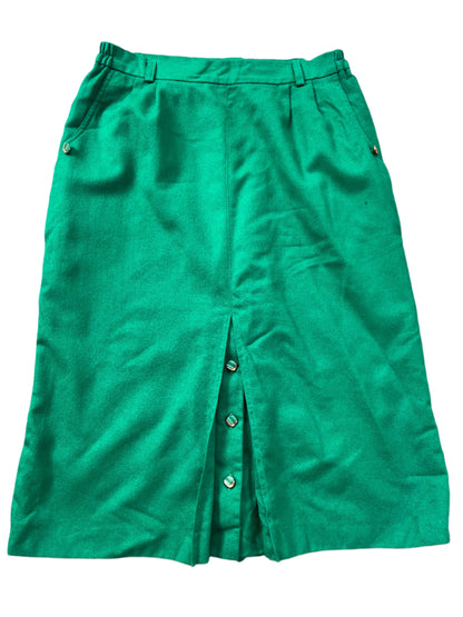 GREEN PURE WOOL SKIRT sz10/12