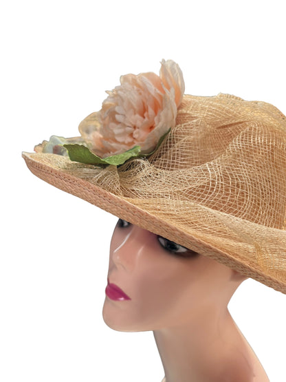 KATRINA FLORAL STRAW HAT