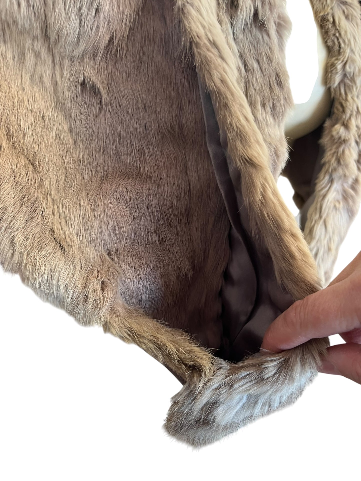 SOFT BROWN RABBIT FUR STOLE