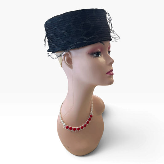 MAESTRO BLACK PILLBOX HAT