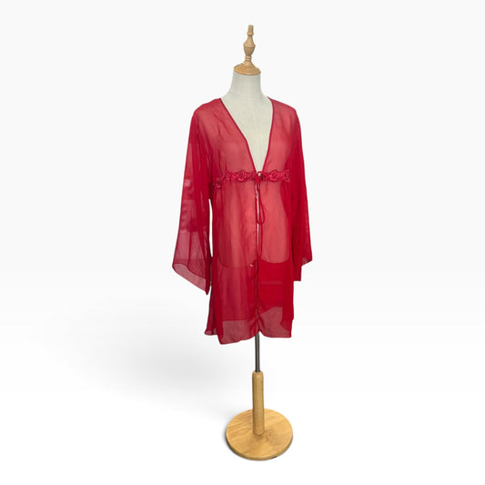 CLASS RED SHEER TOP | XL