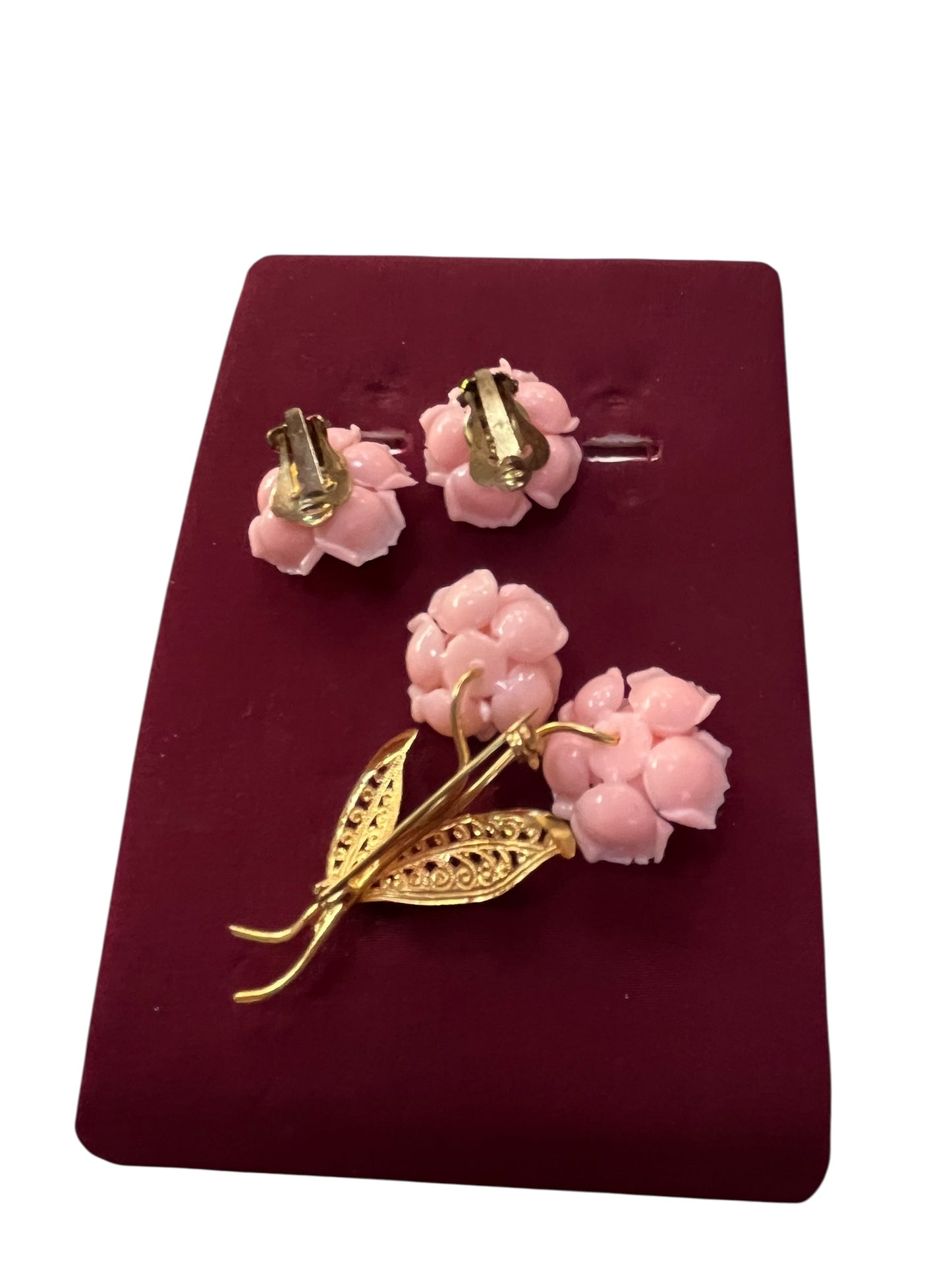 DEAD STOCK ROSE EARRINGS & BROOCH